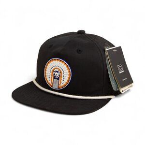 Illinois Fighting Illini Chief Illiniwek 3D Perforated Rope Hat- Black/ White